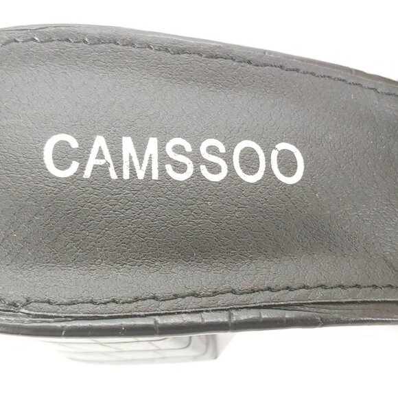 Camssoo Womens Black Alligator Slide Thong Sandal Block High Heel EUR 41‎ - Picture 9 of 10